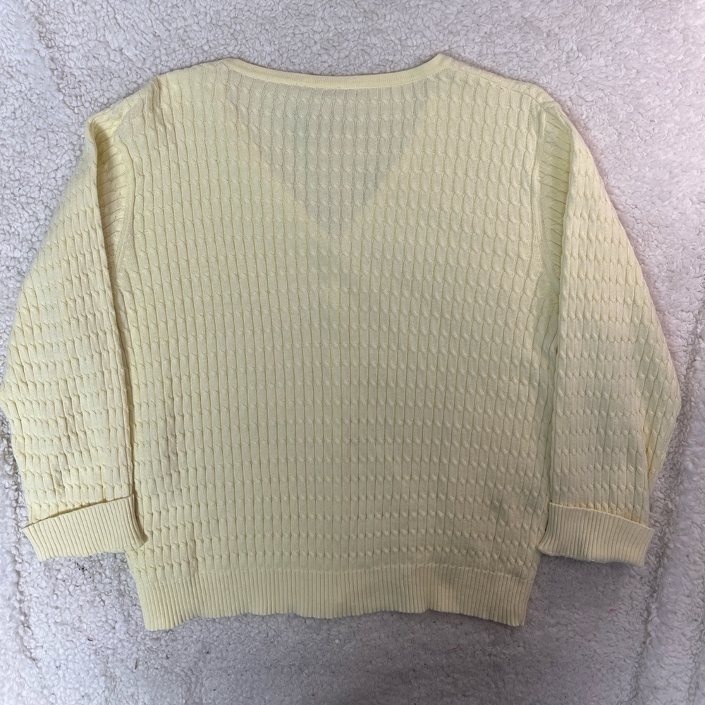 Crystal Kobe Women's Yellow 3/4 Sleeve Cotton Sweater Size: Large - Picture 4 of 8